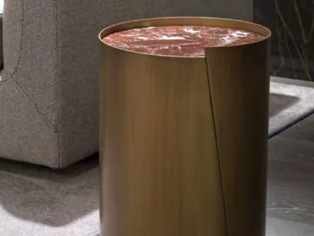 Tavolino cilindrico con base in lamiera Antares di Misuraemme