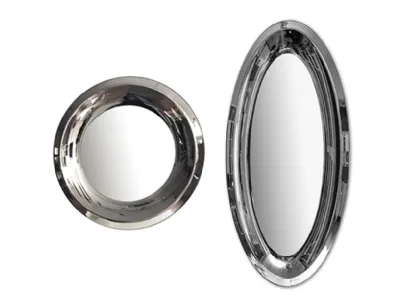 Specchio moderno Aqua con cornice in cristallo specchiante di Riflessi