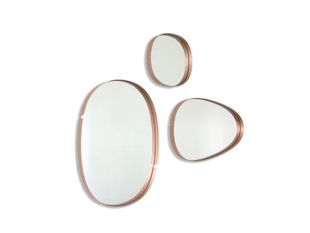 Specchio con cornice di design in metallo spazzolato Lumiere di Riflessi