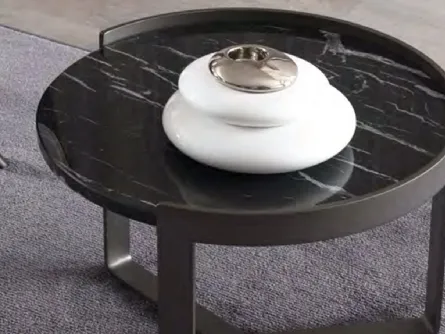 Tavolino rotondo con base in marmo Ring di Misuraemme