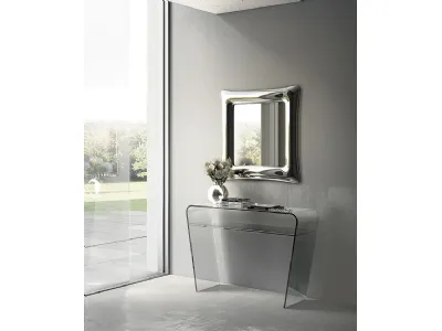 Specchio da bagno Henri bianco/rovere con mensola Vicco