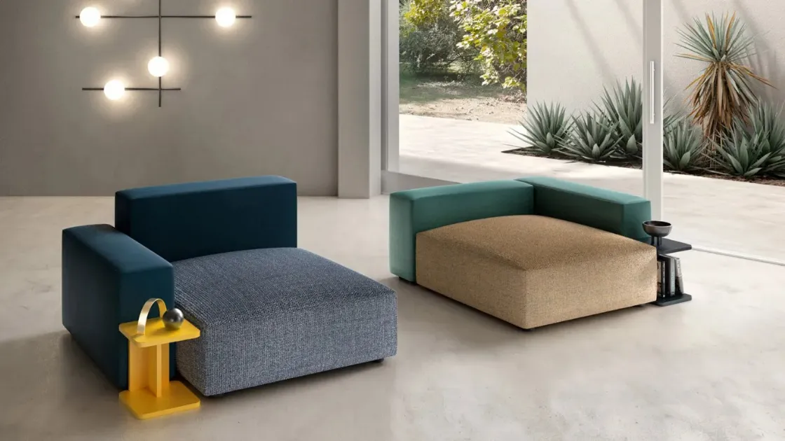 Pouf Tetris modulari e componibili di Doimo Salotti