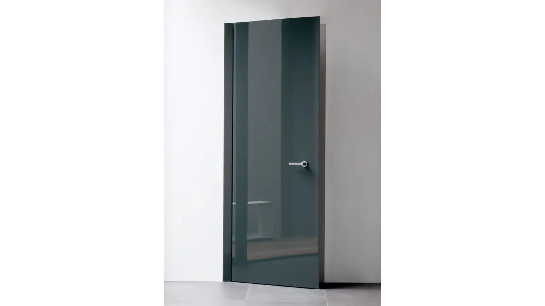 Porta a battente con anta in ardesia a ricoprire lo stipite in alluminio Level di Albed