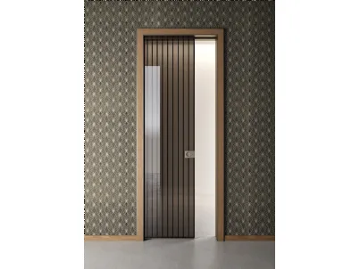 Porta per interni Ri Trait 8b a Scomparsa con traversini alluminio di Albed