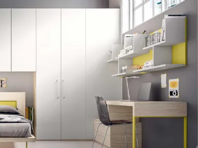 Armadio a ponte con ante battenti in laccato Bianco opaco Corner di Clever