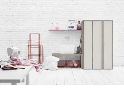 Mobile da Bagno in melaminico e lavabo in ceramica Acqua e Sapone Lavanderia 02 di Birex
