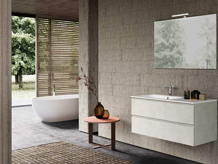 Mobile da Bagno sospeso Block System Slim C39 di Baxar
