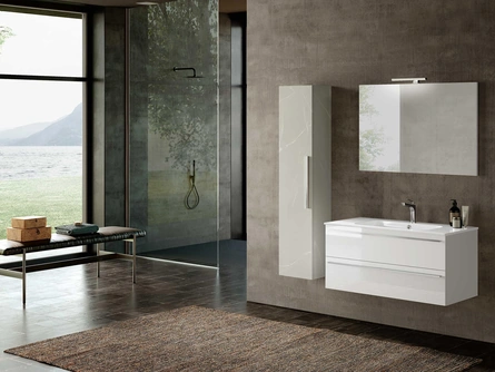 Mobile da Bagno sospeso Block System Slim C40 di Baxar