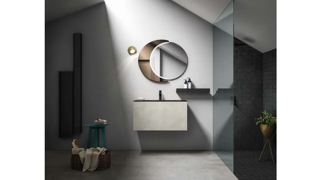 Mobile da bagno sospeso in laccato effetto resina Hosoi 02 di Birex