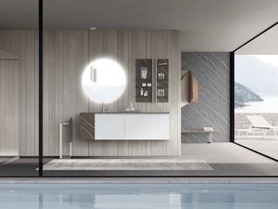 Mobile da Bagno sospeso M2 System 221 in laccato opaco e HPL di Baxar