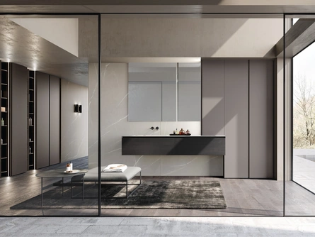 Mobile da Bagno M3 System 307 in rovere nero impiallacciato di Baxar
