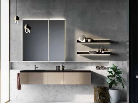 Mobile da Bagno sospeso in laccato metallico Sidero 07 di Birex