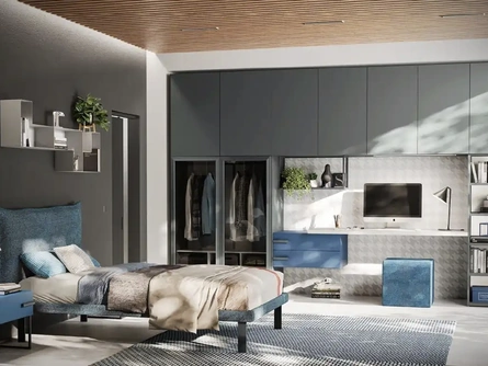 Cameretta con armadio a ponte Y108 di Moretti Compact Camerette