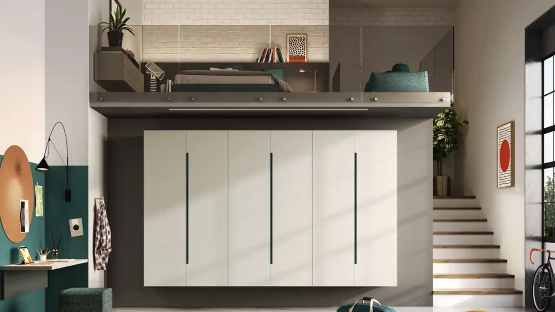 Cameretta con soppalco Y115 di Moretti Compact Camerette