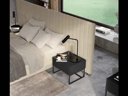 Comodino Gala in laccato lucido Antracite di Febal Casa