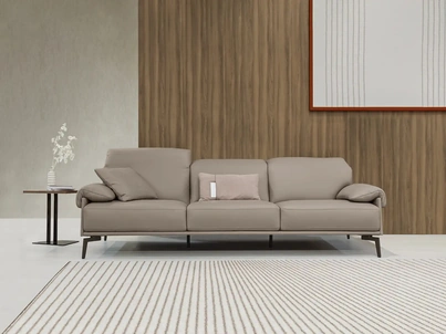 Divano lineare in pelle Norma di Max Divani