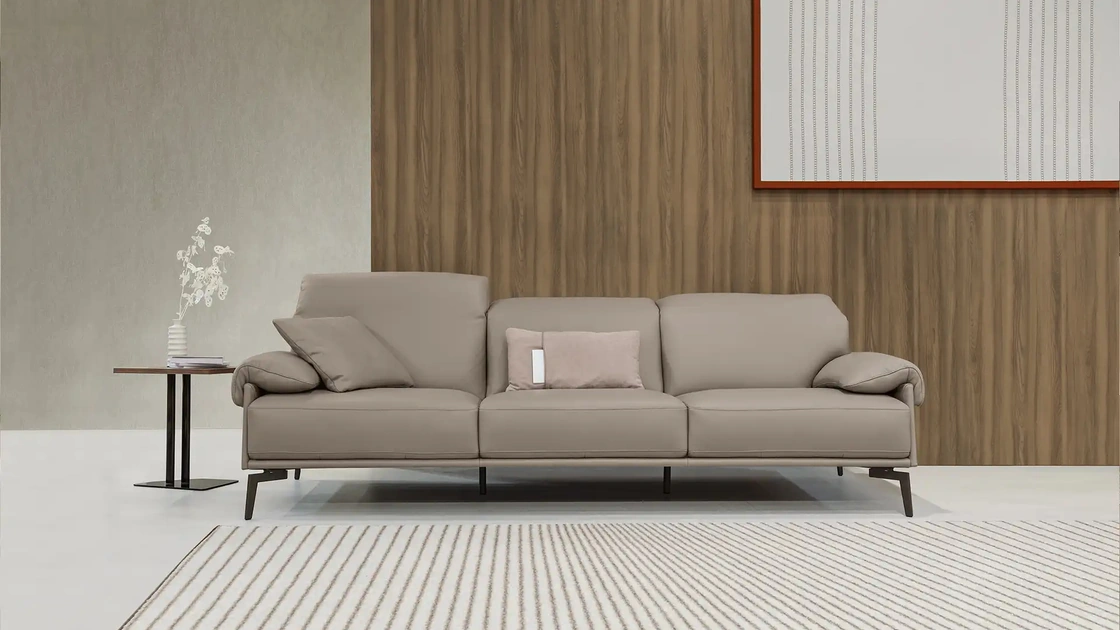 Divano lineare in pelle Norma di Max Divani