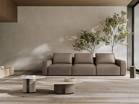 Divano lineare in pelle Raja di Max Divani