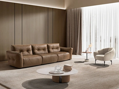 Divano in pelle Sorriso di Max Divani