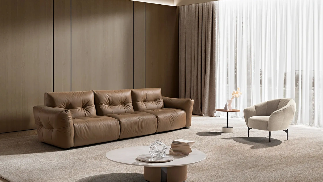 Divano in pelle Sorriso di Max Divani