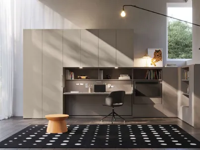 Letto singolo a scomparsa in laccato opaco Hiro 02 di Clever