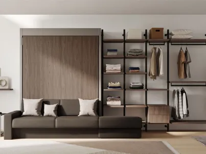 Letto a scomparsa in melaminico con divano IM22 02 di Clever