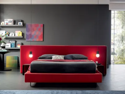 Letto in tessuto dal design lineare ed essenziale Bowie di Felis