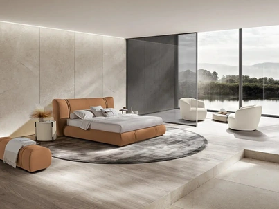 Letto in pelle Ember di Max Divani