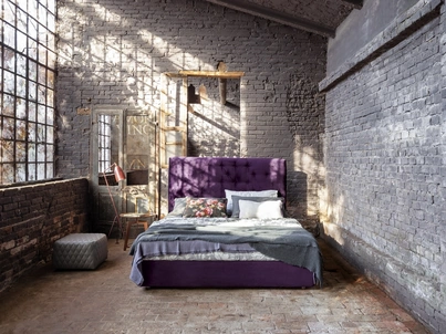 Letto in velluto viola a una piazza e mezza Target di Flexteam