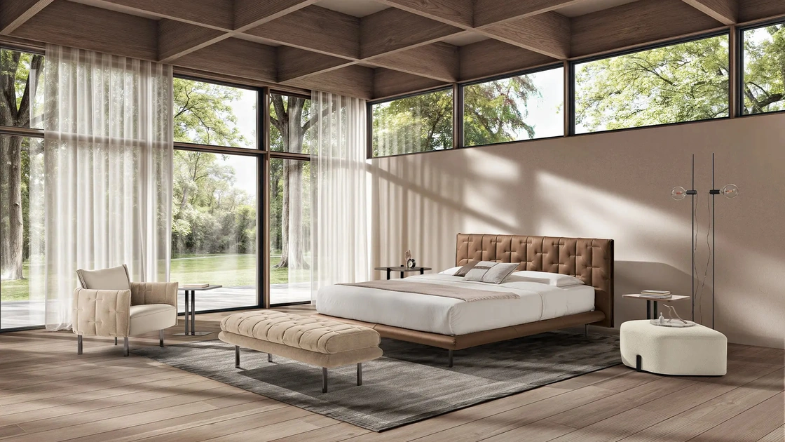 Letto con testiera Muzzle di Max Divani