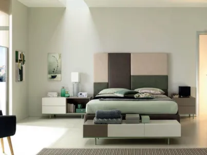 Letto con testiera importante in ecopelle NC110 Moretti Compact