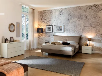 Letto in ecopelle con testiera NC112 di Moretti Compact