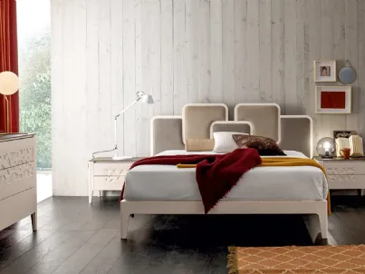 Letto di design in legno con testiera imbottita Nuvola di Modo 10