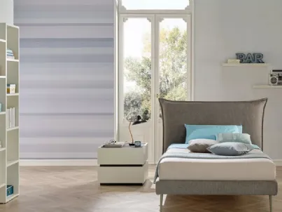 Letto imbottito in tessuto con testiera SC211 di Moretti Compact