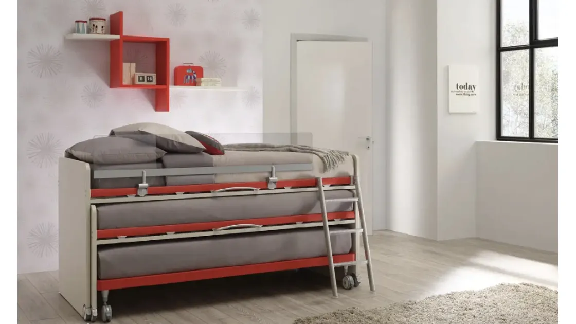 Letto salvaspazio a tre letti SC302 di Moretti Compact