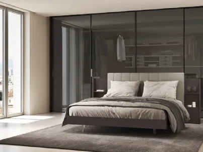 Letto matrimoniale con testiera in tessuto Venice Royal di Febal Casa
