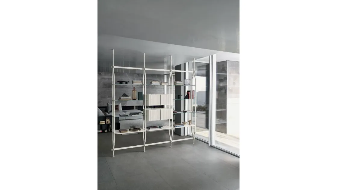 Libreria divisoria in 5 variabili Charlotte a soffitto Bontempi