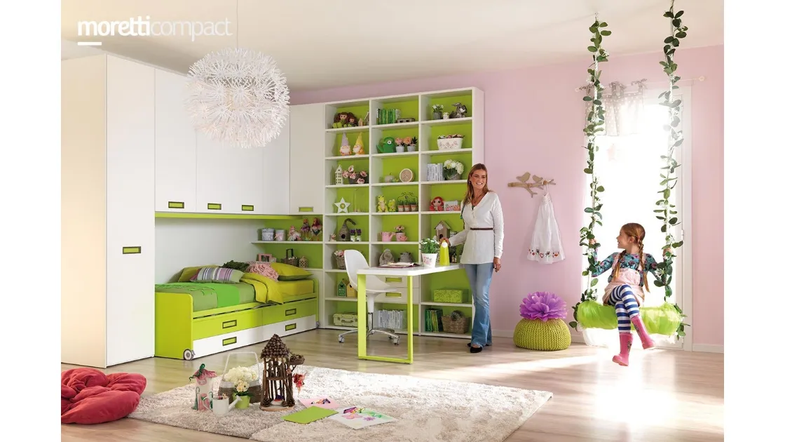 Libreria in melaminico e laccato KC402 di Moretti Compact