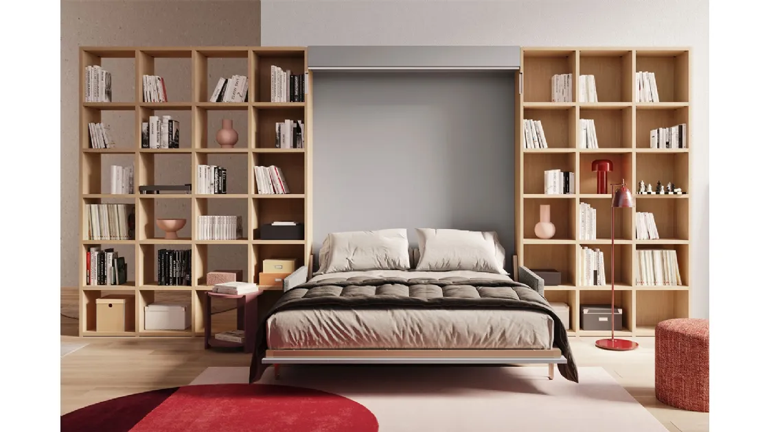 Libreria divisoria con finitura effetto legno Start Bifacciale di Clever