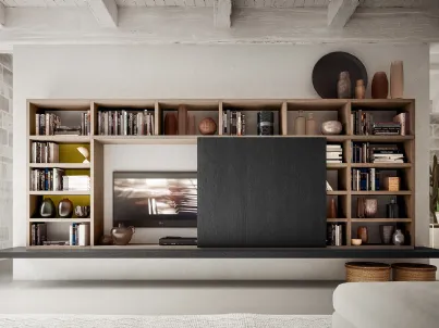 Libreria My Space 8 con vano porta TV a scomparsa di Alf Da Frè