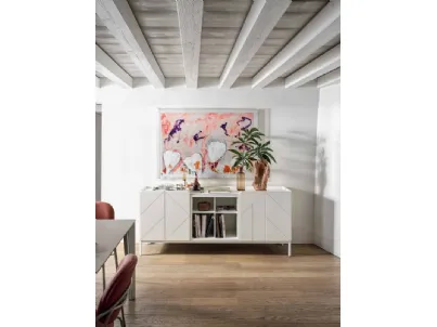 Madia Pica Legno Laccato Decorato di Bontempi
