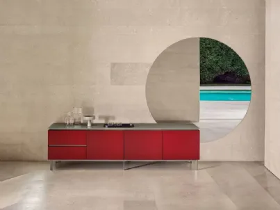 Madia Cosmopolitan in Legno Laccato Rosso di Bontempi