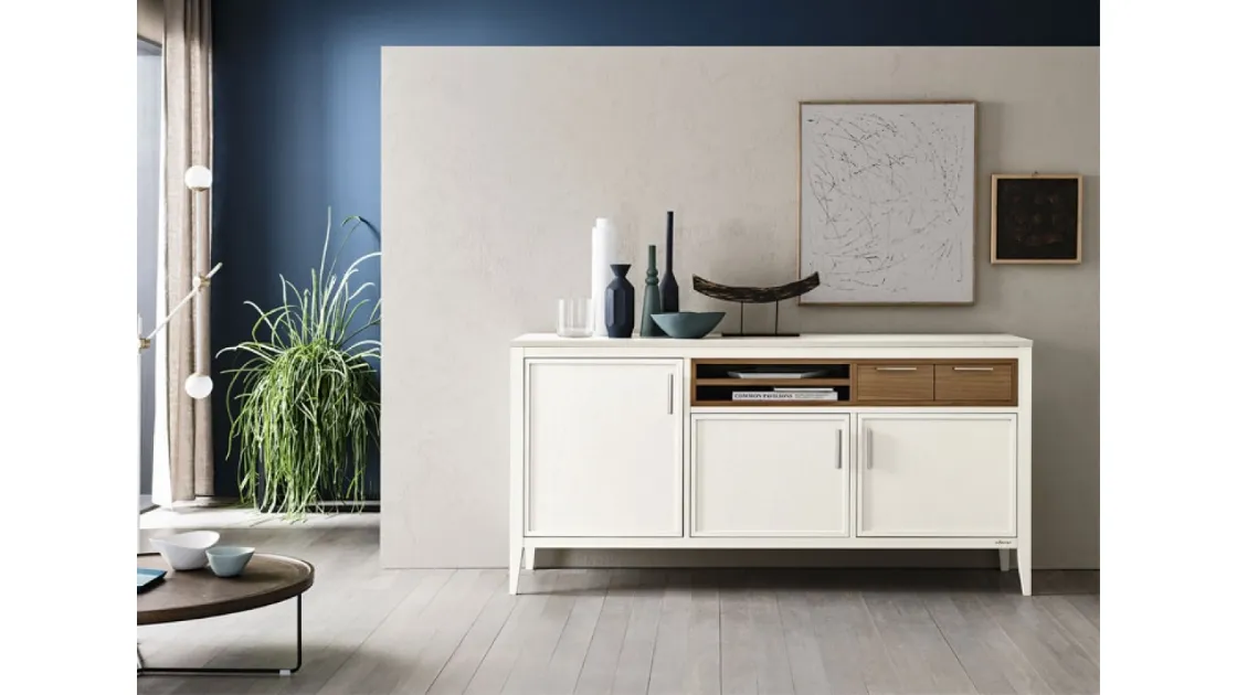 Madia Solandra in laccato opaco Bianco di Le Fablier