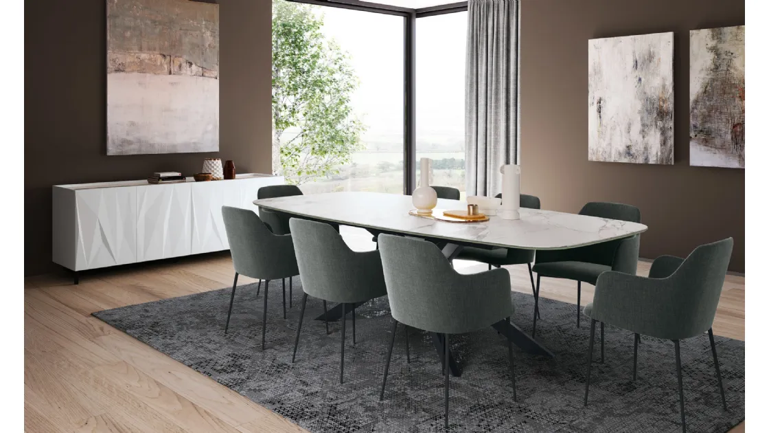 Madia a 4 ante Libeskind in legno laccato H54 di Febal