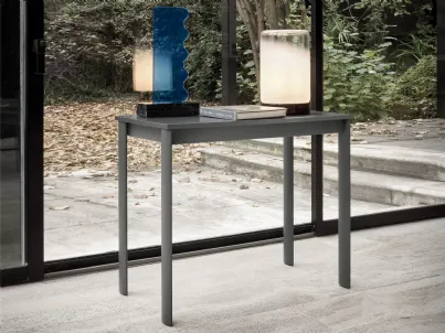 Mobile ingresso Etico Plus con top in melaminico e base in acciaio laccato di Bontempi