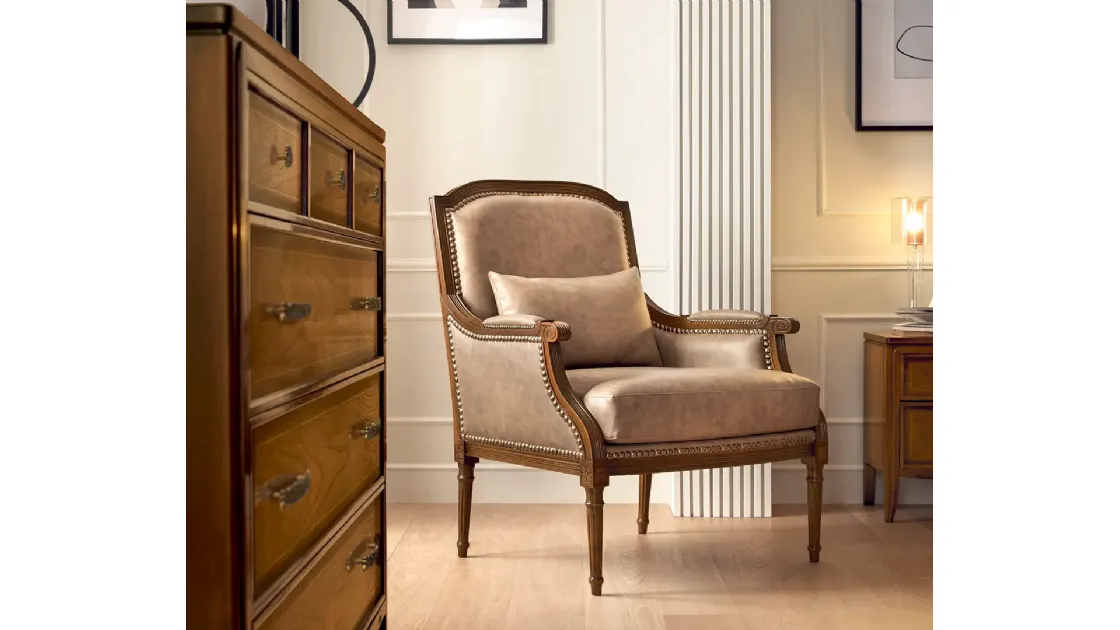 Poltrona classica in pelle Perla di Le Fablier