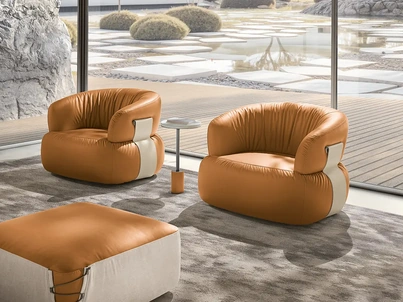 Poltrona in pelle Dana di Max Divani