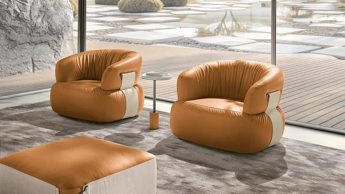 Poltrona in pelle Dana di Max Divani