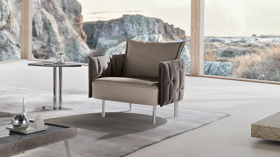 Poltrona in pelle Muzzle di Max Divani