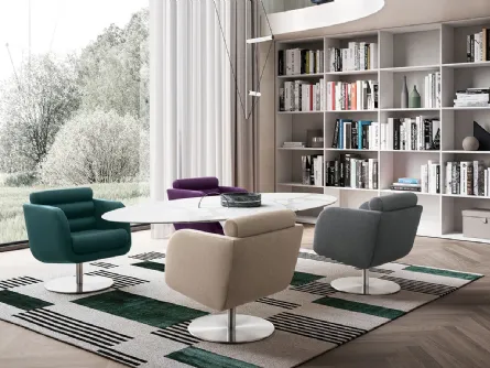 Poltroncina in tessuto sfoderabile Tubes di Felis